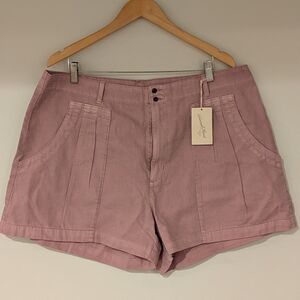 Women’s Casual Pink Linen-Blend Shorts